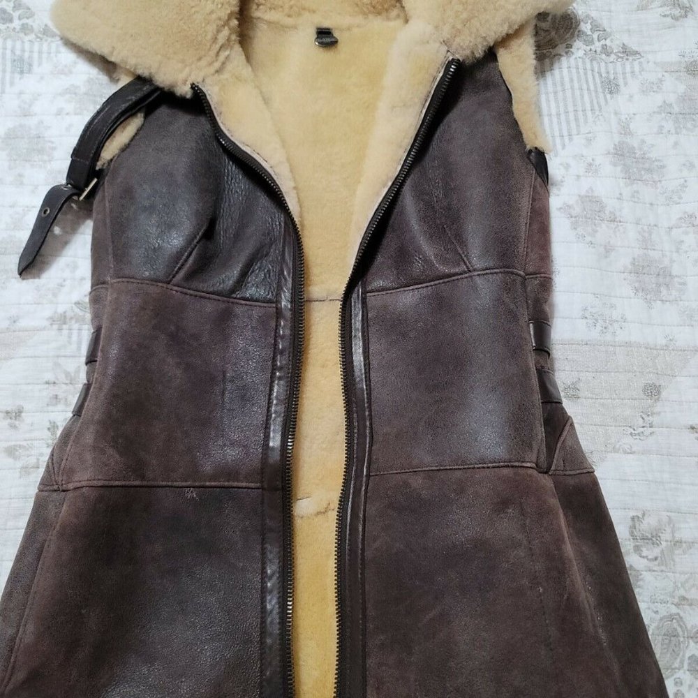 PELLESSIMO Paris Shearling Leather Vest Sz 38